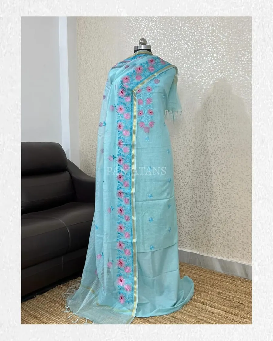 Elegant Kota Doria Embroidery Suit Set 
